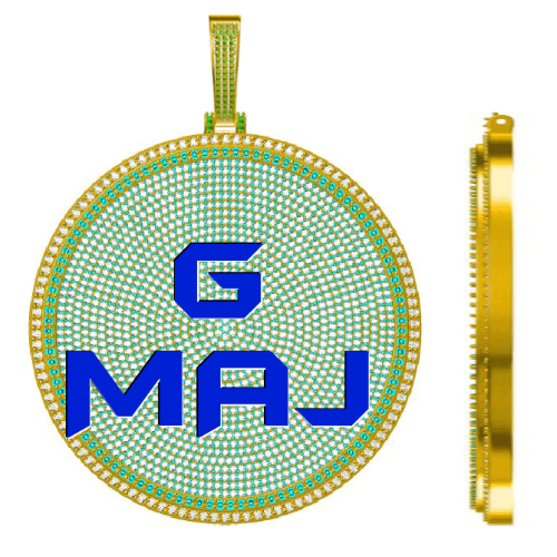 CUSTOM LETTER NECKLACE 3D BIG DISC