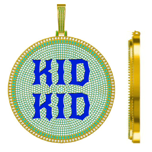 CUSTOM LETTER NECKLACE 3D BIG DISC