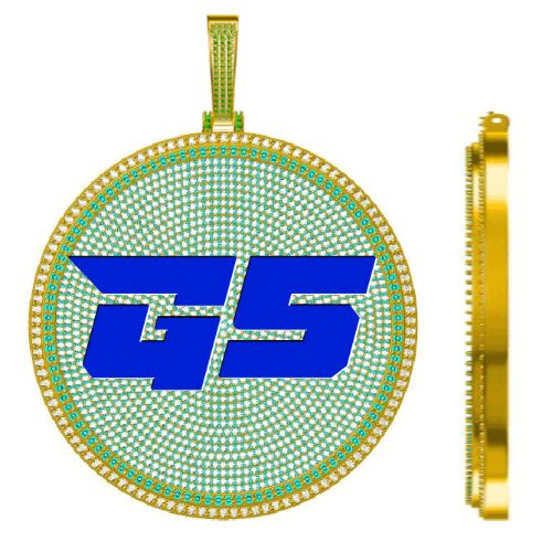 CUSTOM LETTER NECKLACE 3D BIG DISC