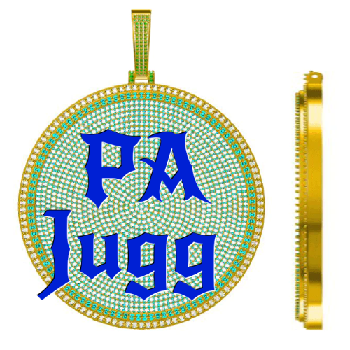 CUSTOM LETTER NECKLACE 3D BIG DISC