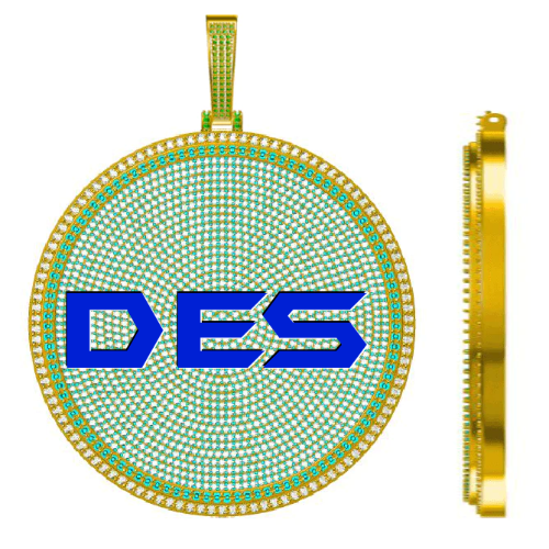 CUSTOM LETTER NECKLACE 3D BIG DISC
