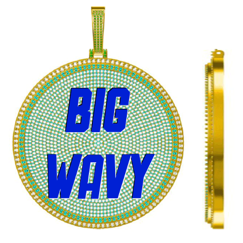 CUSTOM LETTER NECKLACE 3D BIG DISC