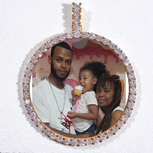 LARGE 3D CIRCLE CUSTOM PICTURE PENDANT