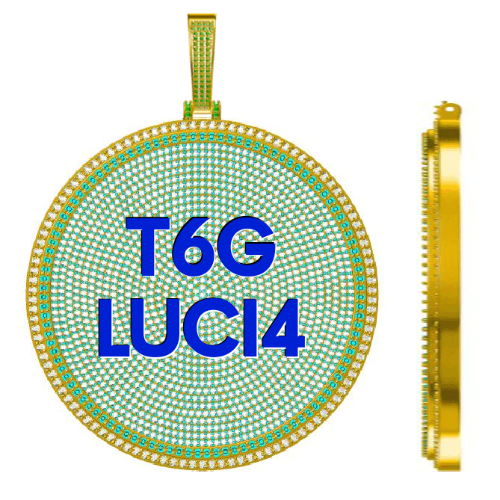 CUSTOM LETTER NECKLACE 3D BIG DISC
