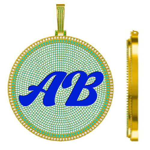 CUSTOM LETTER NECKLACE 3D BIG DISC