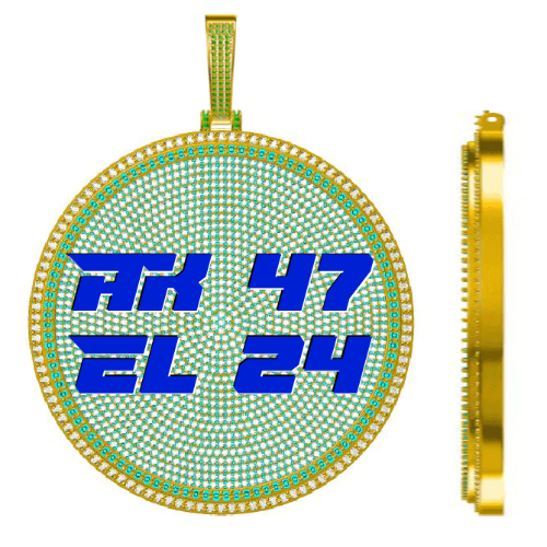 CUSTOM LETTER NECKLACE 3D BIG DISC