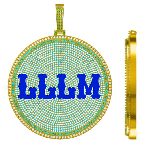 CUSTOM LETTER NECKLACE 3D BIG DISC