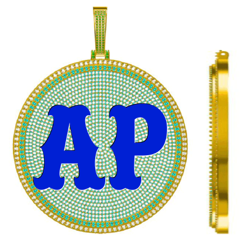 CUSTOM LETTER NECKLACE 3D BIG DISC