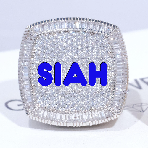 CUSTOM LETTER 3D ICED RING
