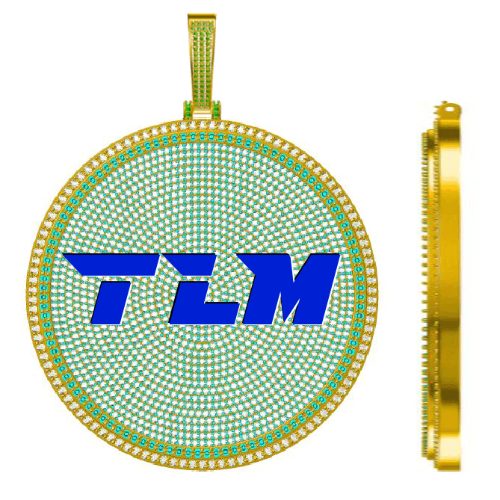 CUSTOM LETTER NECKLACE 3D BIG DISC