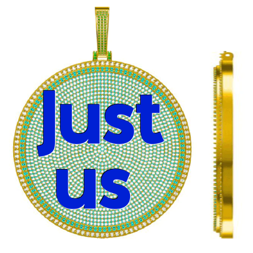 CUSTOM LETTER NECKLACE 3D BIG DISC