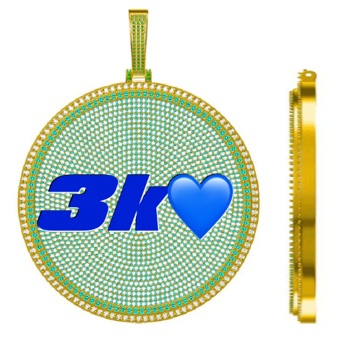 CUSTOM LETTER NECKLACE 3D BIG DISC