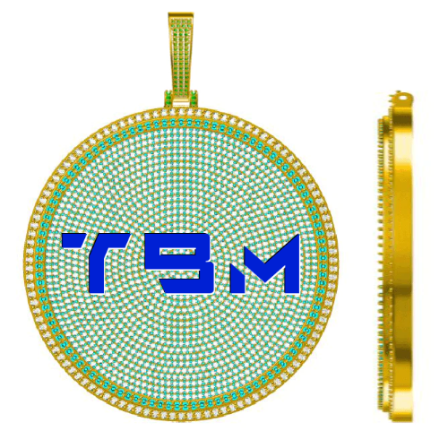 CUSTOM LETTER NECKLACE 3D BIG DISC