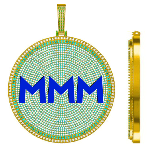 CUSTOM LETTER NECKLACE 3D BIG DISC