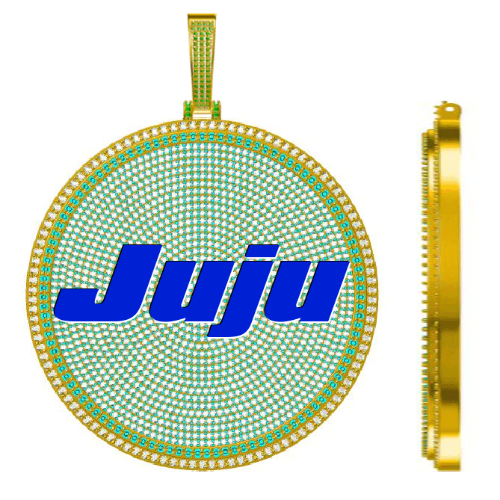 CUSTOM LETTER NECKLACE 3D BIG DISC