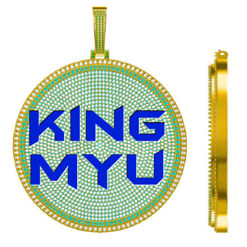 CUSTOM LETTER NECKLACE 3D BIG DISC