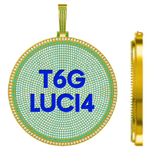 CUSTOM LETTER NECKLACE 3D BIG DISC