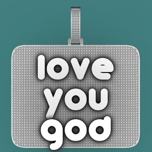 CUSTOM LETTER NECKLACE 3D BIG SQUARE