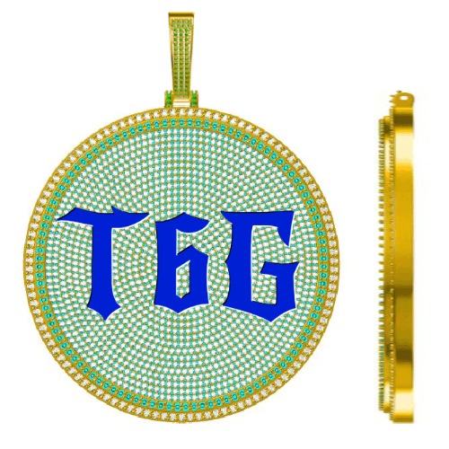 CUSTOM LETTER NECKLACE 3D BIG DISC