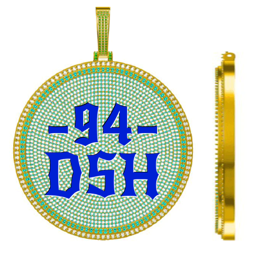 CUSTOM LETTER NECKLACE 3D BIG DISC