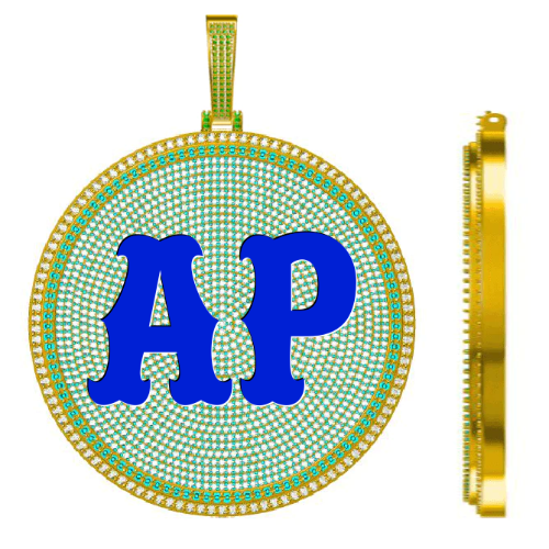 CUSTOM LETTER NECKLACE 3D BIG DISC
