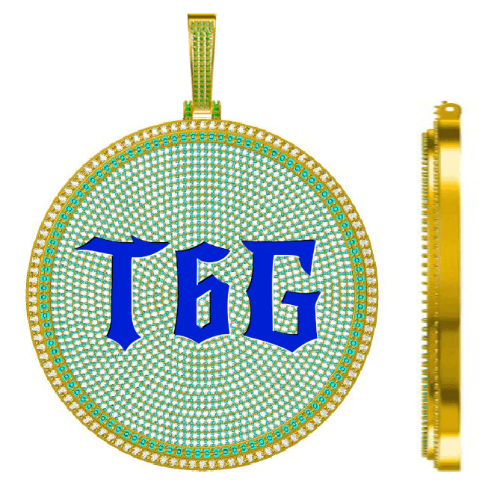 CUSTOM LETTER NECKLACE 3D BIG DISC