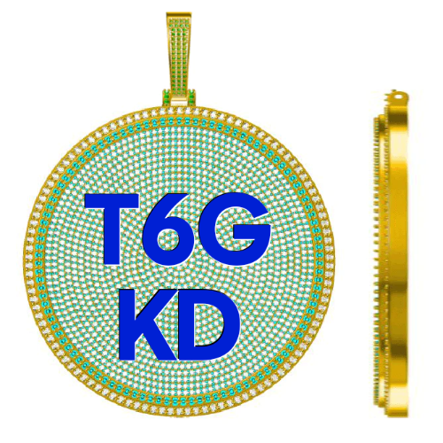 CUSTOM LETTER NECKLACE 3D BIG DISC