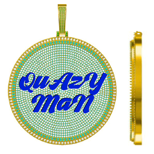 CUSTOM LETTER NECKLACE 3D BIG DISC