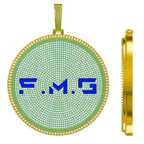 CUSTOM LETTER NECKLACE 3D BIG DISC