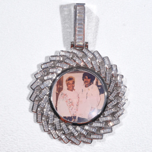 Large 3D Baguette Custom Picture Pendant