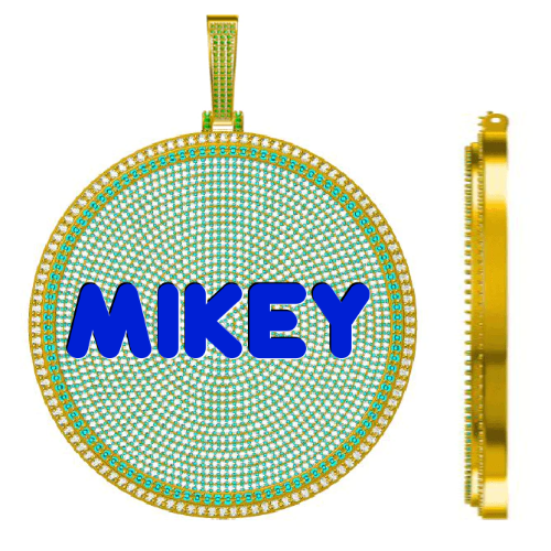 CUSTOM LETTER NECKLACE 3D BIG DISC