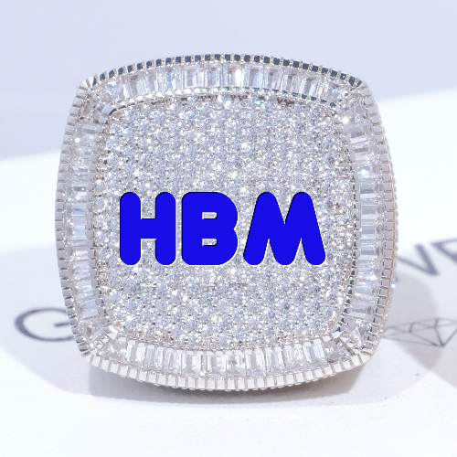 CUSTOM LETTER 3D ICED RING