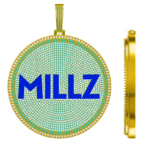 CUSTOM LETTER NECKLACE 3D BIG DISC