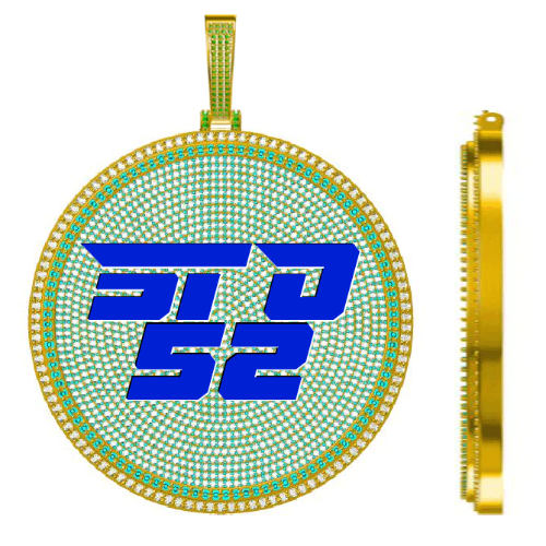 CUSTOM LETTER NECKLACE 3D BIG DISC