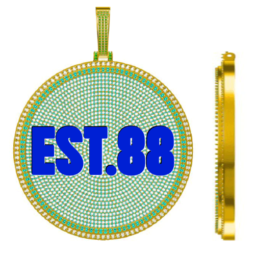 CUSTOM LETTER NECKLACE 3D BIG DISC