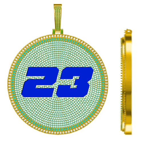 CUSTOM LETTER NECKLACE 3D BIG DISC