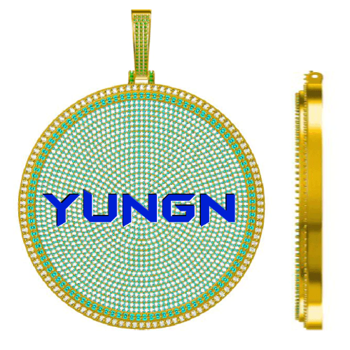 CUSTOM LETTER NECKLACE 3D BIG DISC