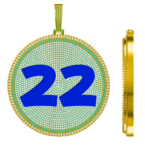 CUSTOM LETTER NECKLACE 3D BIG DISC