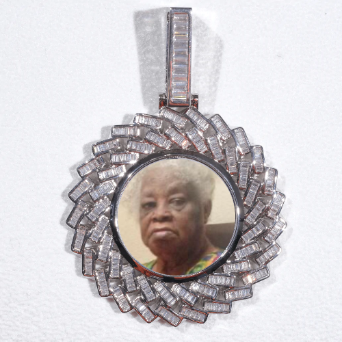 Large 3D Baguette Custom Picture Pendant