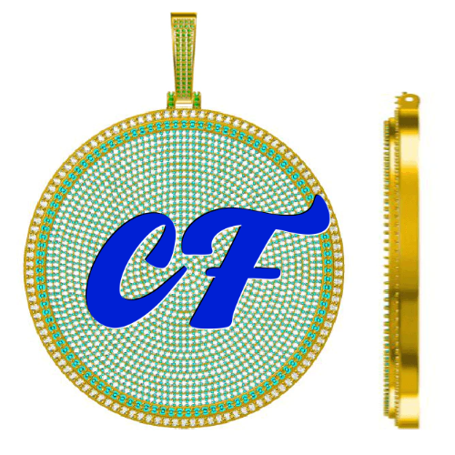CUSTOM LETTER NECKLACE 3D BIG DISC