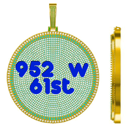 CUSTOM LETTER NECKLACE 3D BIG DISC