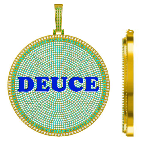 CUSTOM LETTER NECKLACE 3D BIG DISC