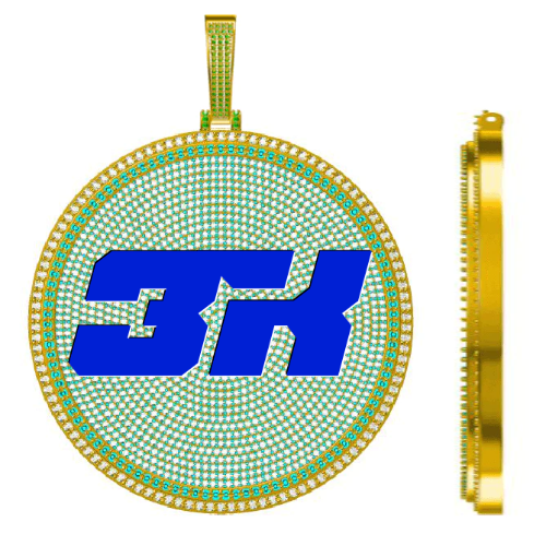 CUSTOM LETTER NECKLACE 3D BIG DISC