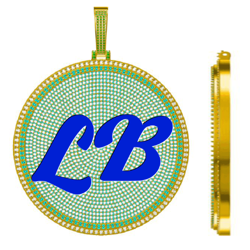 CUSTOM LETTER NECKLACE 3D BIG DISC