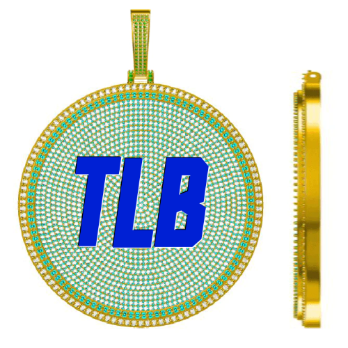 CUSTOM LETTER NECKLACE 3D BIG DISC
