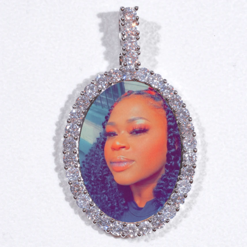 Large 3D Oval Custom Picture Pendant