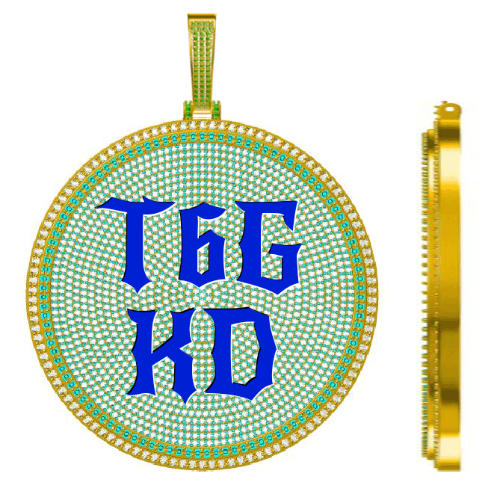 CUSTOM LETTER NECKLACE 3D BIG DISC