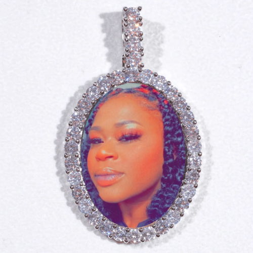 Large 3D Oval Custom Picture Pendant