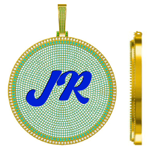 CUSTOM LETTER NECKLACE 3D BIG DISC
