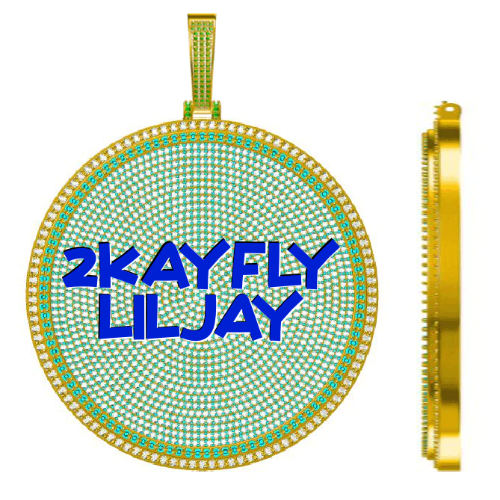 CUSTOM LETTER NECKLACE 3D BIG DISC